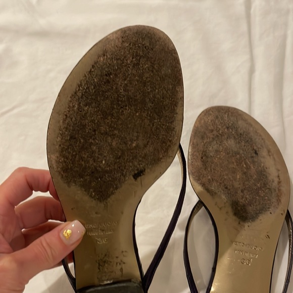 Dolce & Gabbana Purple Leather Heart Flip Flops Size 6 Sandals - Picture 8 of 9